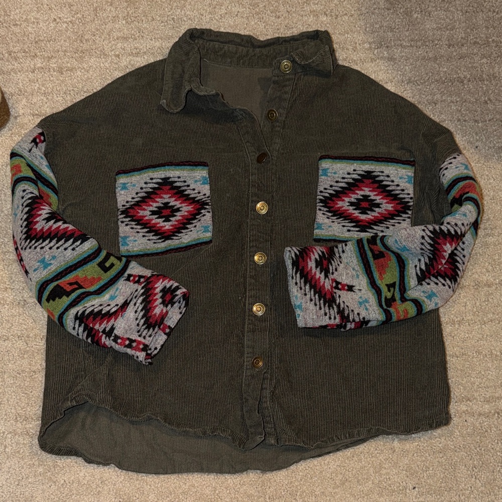 Colorful Patterned Corduroy Jacket